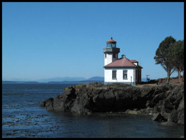 Light House with Canada in Background