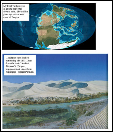 Here are illustrations of where and <br>
when the sand was first deposited.