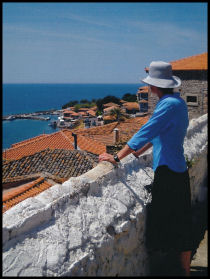 Deb in Molyvos and the Greek Island of Lesvos
